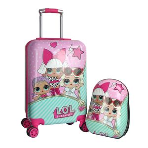 چمدان کودک مدل سه دختر c01082 به همراه کوله پشتی